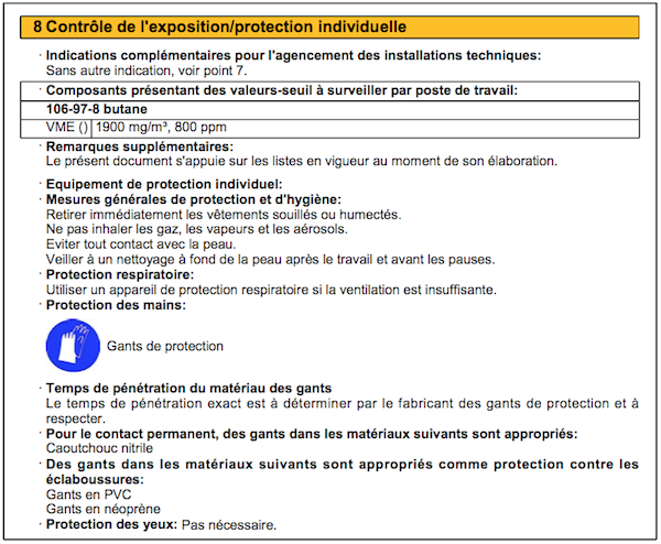 Quel est le contenu des fiches de données de sécurité ?